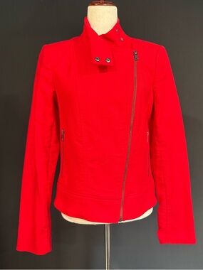 Banana Republic Women's Red Asymmetrical Motorcycle Jacket